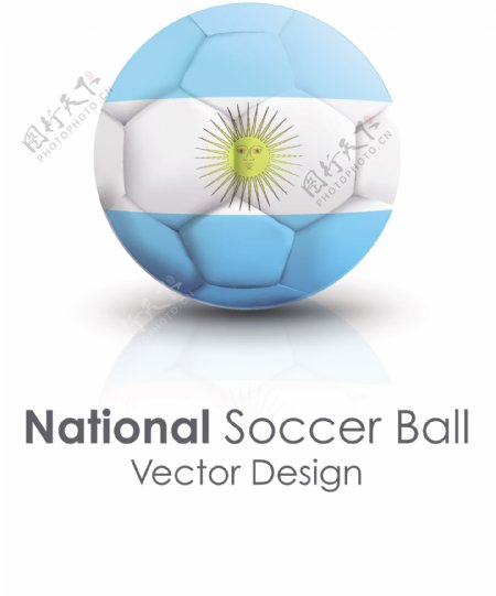 阿根廷国旗足球贴图矢量素材