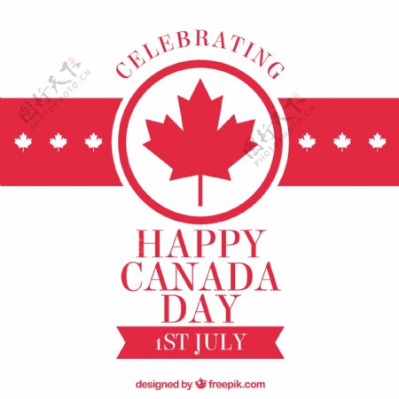 扁平化设计加拿大国庆日背景