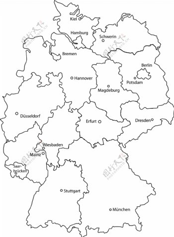 deutschlandkarte德国地图矢量