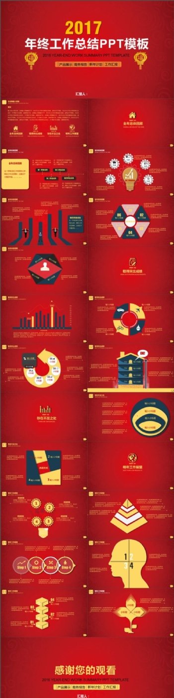 2017年终工作总结PPT模板