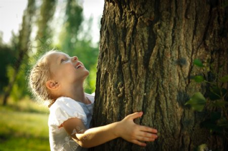 爬树的小孩图片