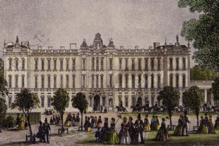 凡尔赛宫风景油画图片