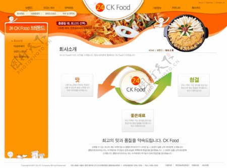 橙色菜谱网页psd网页模板
