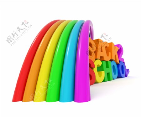 塑料彩虹与英语字母