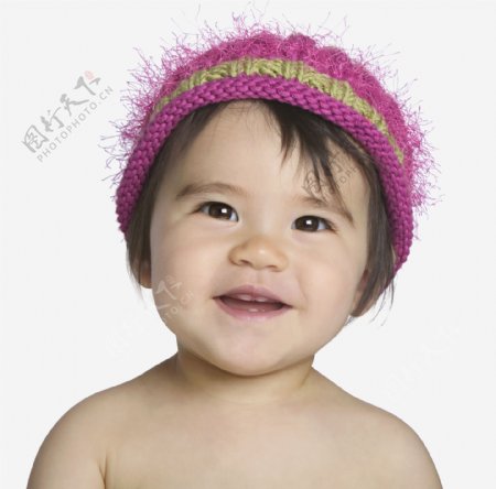 戴毛线帽的宝宝图片