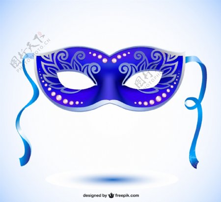 蓝色花纹面具