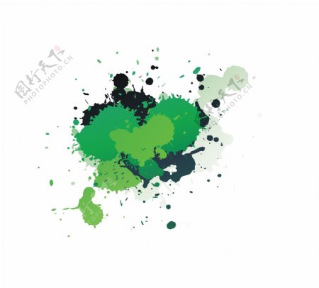 绿色水彩油漆元素爱格EPS