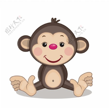 卡通可爱小猴子EPS