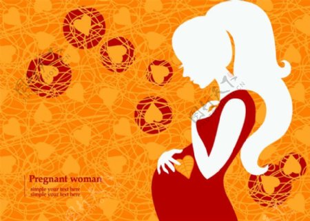 孕妇人物插画矢量设计