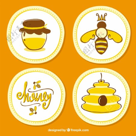 蜂蜜元素图标设计