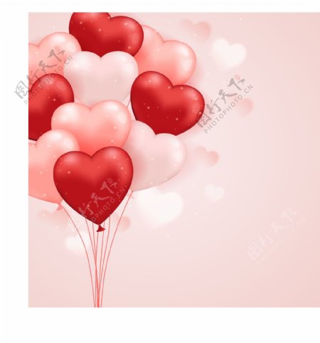 红色浪漫心型气球