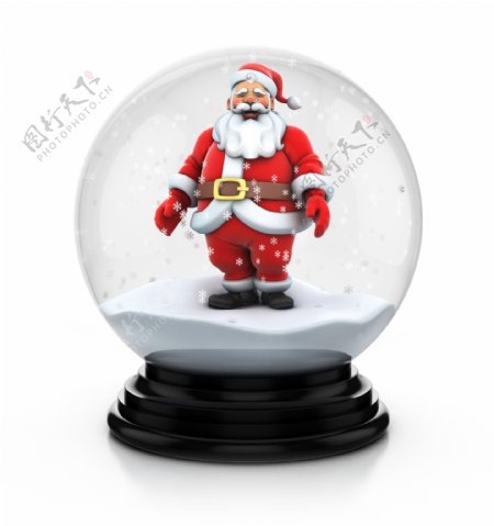 玻璃球里的圣诞人图片