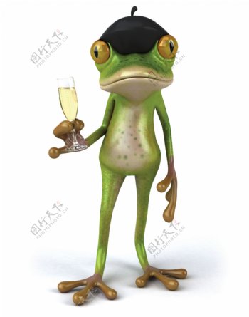 喝酒的青蛙图片