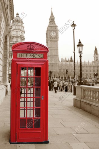 英国伦敦电话亭图片