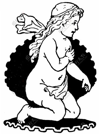 天使宗教神话古典纹饰欧式图案0419