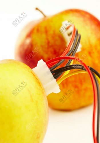 苹果与电线图片