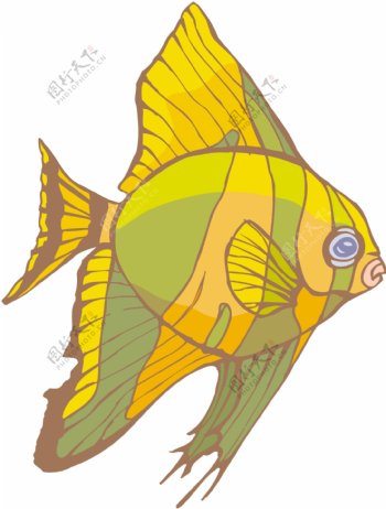 五彩小鱼水生动物矢量素材EPS格式0662
