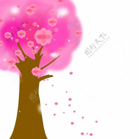 粉色的树