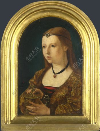 女性肖像装饰油画图片