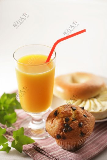 美味早餐橙汁蛋糕图片