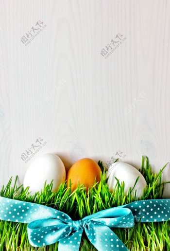 彩蛋与丝带背景图片