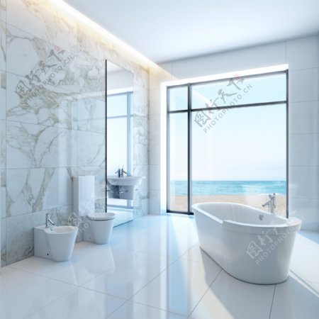 白色浴室装修设计图片