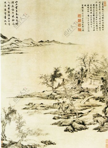 溪隐图山水画中国古画0351
