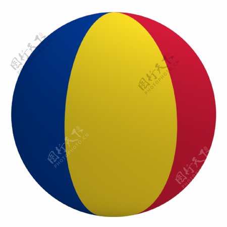 罗马尼亚国旗上的球孤立在白色