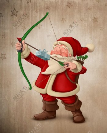 射箭的圣诞老人图片
