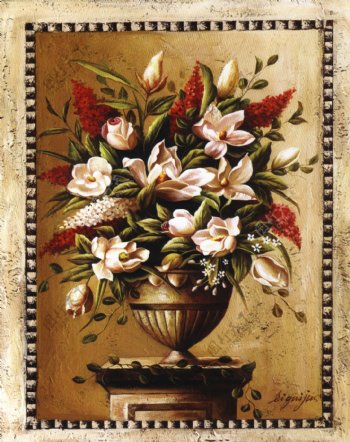 花卉花盆油画图片