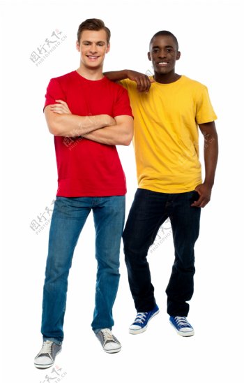 黑人男生与白人男生图片