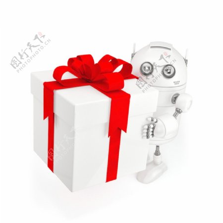 机器人与礼品盒