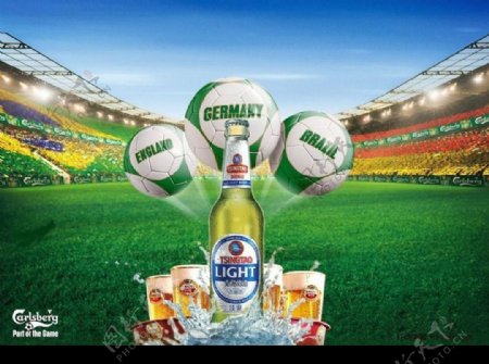 青岛啤酒足球世界杯海报
