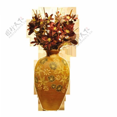 古典花瓶唯美插花素材