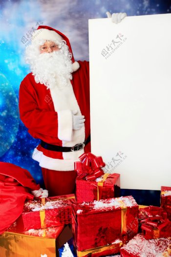 圣诞老人与礼物图片