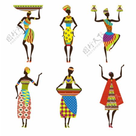 6款非洲女子设计矢量素材