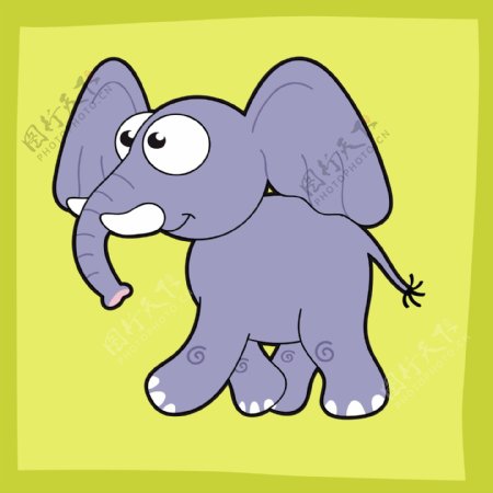 矢量卡通野生动物大象EPS