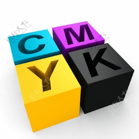 CMYK立体方块图片
