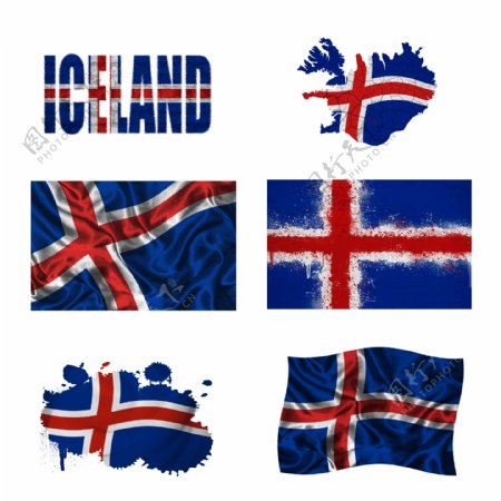 冰岛国旗地图