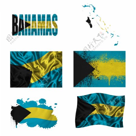 巴哈马国旗地图