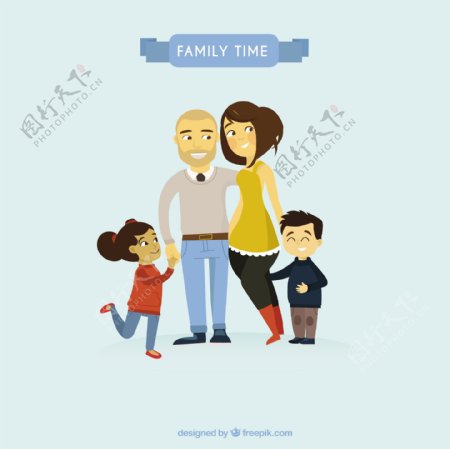 可爱的家庭的插图