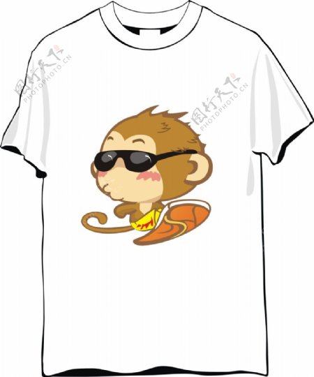 小猴T恤素材
