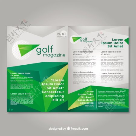 高尔夫绿色多边形杂志