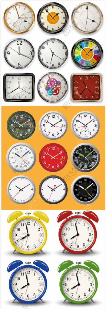 时钟钟表矢量图片AI