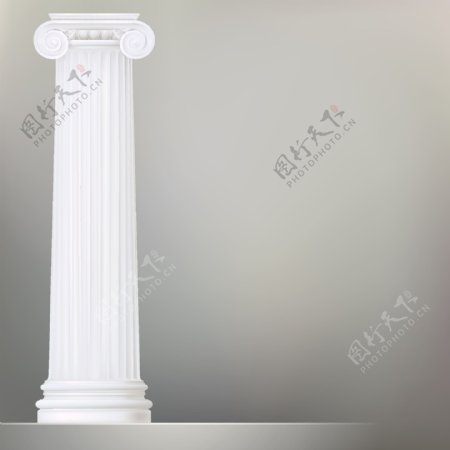 洁白美丽的古罗马柱