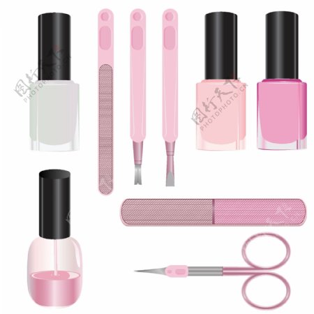 粉色美甲工具