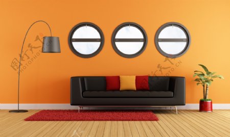 橙色主题客厅