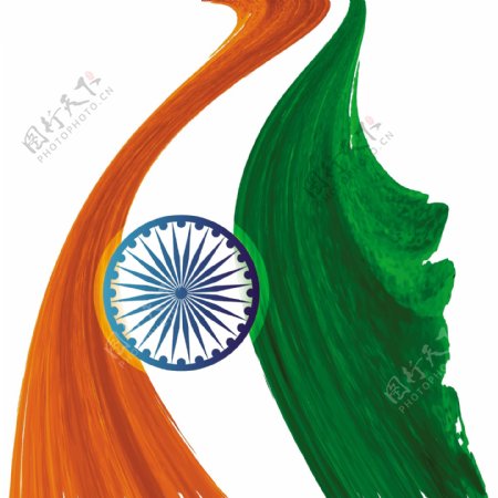 美丽的波浪式印度国旗设计