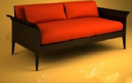橙色沙发3D模型