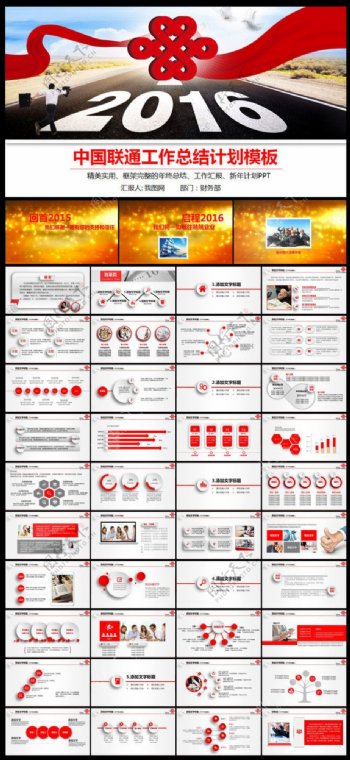 中国联通公司2016年工作总结计划PPT